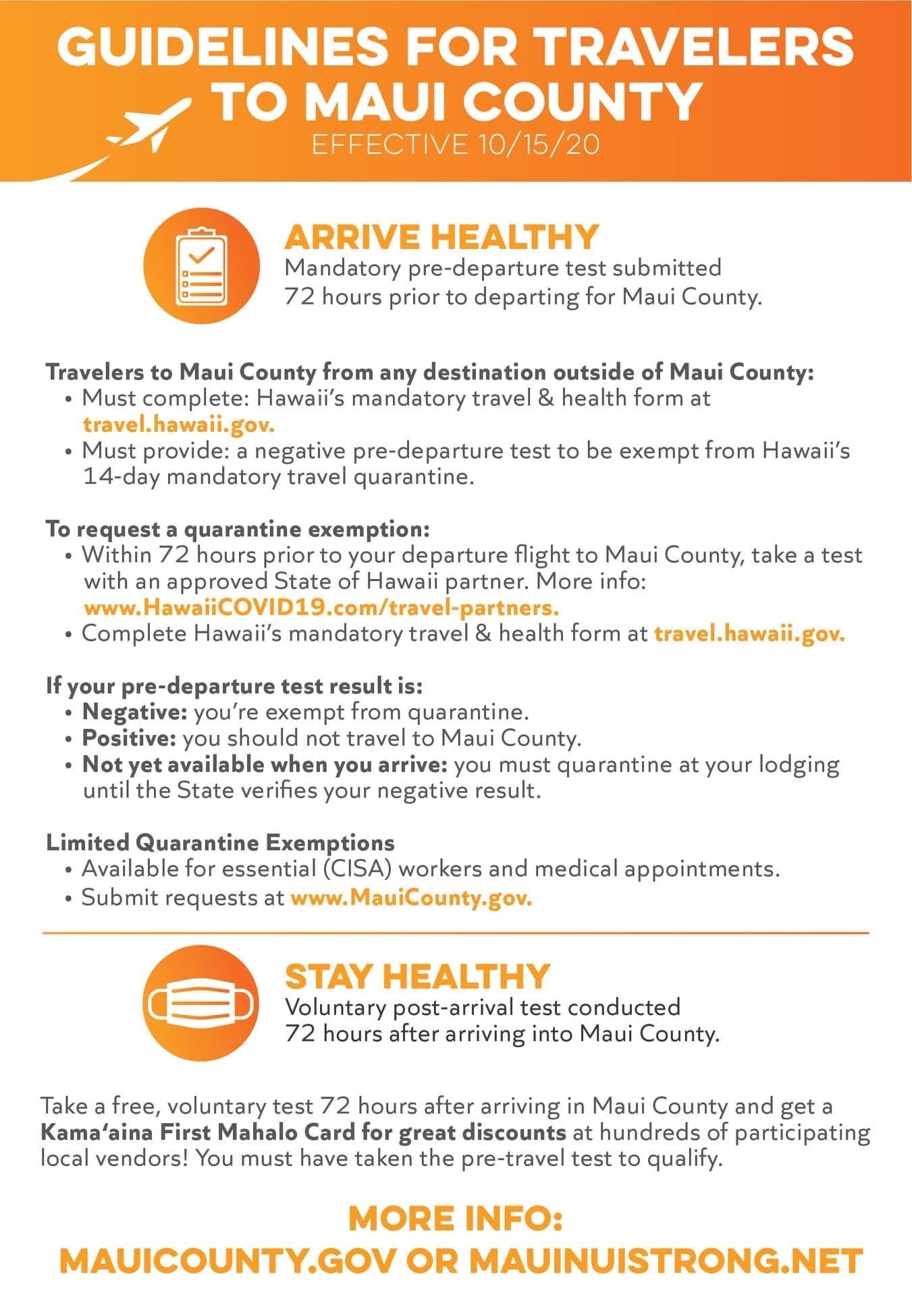 Guidelines for Traveling to Maui